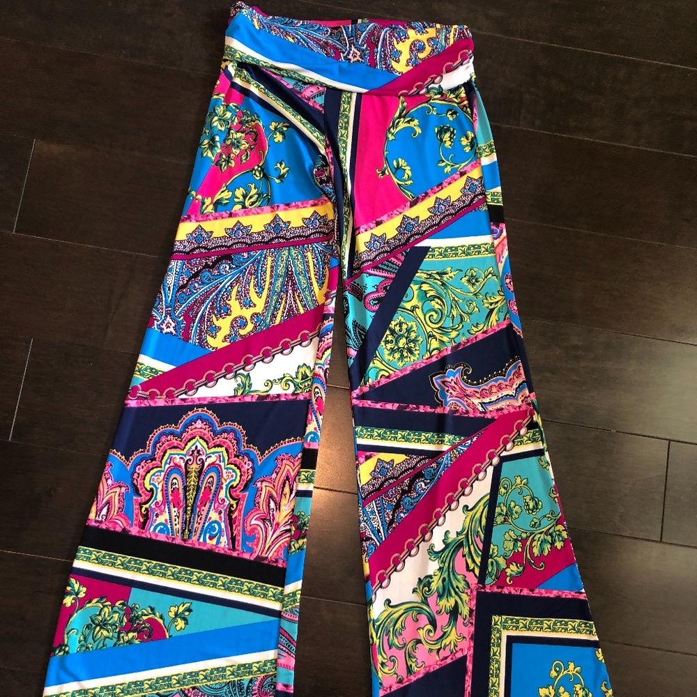 Cute Multi-Colored Boutique Brand Palazzo Pants